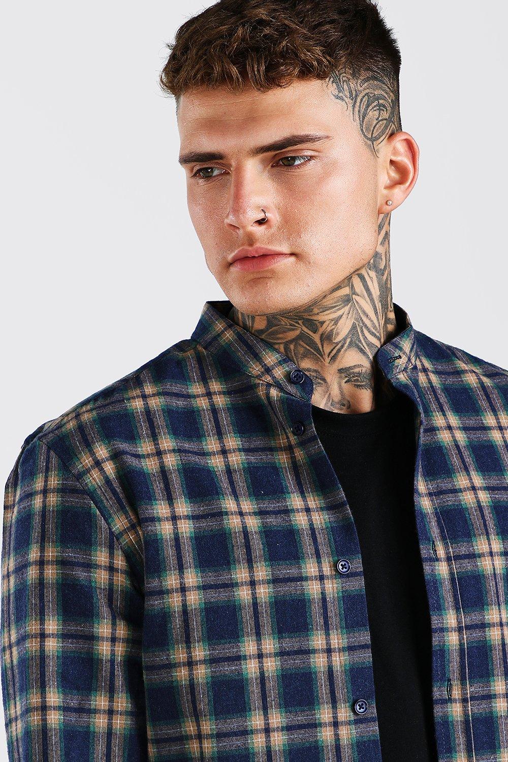 Camisas de hombre cuello chino hot sale